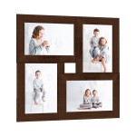 vidaXL Ramă foto colaj pentru 4x (10x15 cm) foto, maro închis, MDF vidaXL Ramă foto colaj pentru 4x (10x15 cm) foto, maro închis, MDF