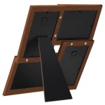 vidaXL Ramă foto colaj, maro închis, 4x (13x18 cm) foto, MDF vidaXL Ramă foto colaj, maro închis, 4x (13x18 cm) foto, MDF
