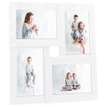 vidaXL Ramă foto colaj, alb, 4x (10x15 cm) foto, MDF vidaXL Ramă foto colaj, alb, 4x (10x15 cm) foto, MDF