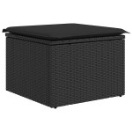 vidaXL Set mobilier grădină perne 8 piese negru, poliratan/lemn acacia vidaXL Set mobilier grădină perne 8 piese negru, poliratan/lemn acacia