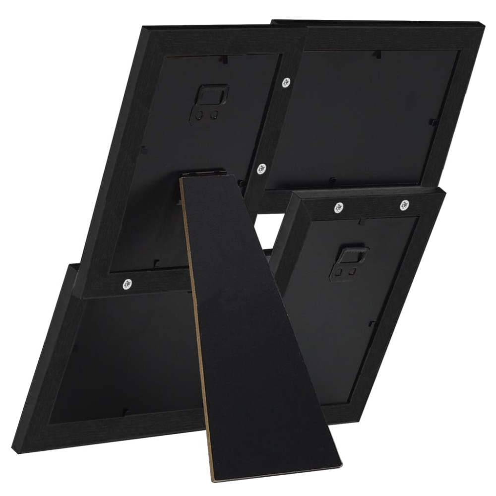 vidaXL Ramă foto colaj pentru 4x (13x18 cm) foto, negru, MDF