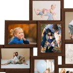 vidaXL Ramă foto colaj, maro închis, 10 x foto (13x18 cm), MDF vidaXL Ramă foto colaj, maro închis, 10 x foto (13x18 cm), MDF