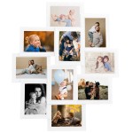 vidaXL Ramă foto colaj, alb, 10 x foto (10x15 cm), MDF vidaXL Ramă foto colaj, alb, 10 x foto (10x15 cm), MDF