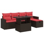 vidaXL Set mobilier grădină perne 6 piese maro poliratan/lemn acacia vidaXL Set mobilier grădină perne 6 piese maro poliratan/lemn acacia