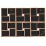 vidaXL Ramă foto colaj pentru 24x (10x15 cm) foto, maro deschis, MDF vidaXL Ramă foto colaj pentru 24x (10x15 cm) foto, maro deschis, MDF