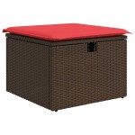 vidaXL Set mobilier grădină perne 8 piese maro, poliratan/lemn acacia vidaXL Set mobilier grădină perne 8 piese maro, poliratan/lemn acacia