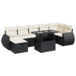 vidaXL Set mobilier de grădină cu perne, 8 piese, negru, poliratan vidaXL Set mobilier de grădină cu perne, 8 piese, negru, poliratan