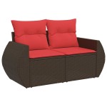 vidaXL Set mobilier grădină perne 9 piese negru poliratan/lemn acacia vidaXL Set mobilier grădină perne 9 piese negru poliratan/lemn acacia