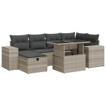 vidaXL Set mobilier de grădină cu perne, 8 piese gri deschis poliratan vidaXL Set mobilier de grădină cu perne, 8 piese gri deschis poliratan