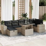 vidaXL Set canapele de grădină cu perne, 5 piese gri deschis poliratan vidaXL Set canapele de grădină cu perne, 5 piese gri deschis poliratan