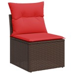 vidaXL Set mobilier grădină perne 8 piese negru, poliratan/lemn acacia vidaXL Set mobilier grădină perne 8 piese negru, poliratan/lemn acacia