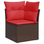 vidaXL Set mobilier grădină perne 8 piese negru, poliratan/lemn acacia vidaXL Set mobilier grădină perne 8 piese negru, poliratan/lemn acacia