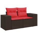 vidaXL Set mobilier grădină perne 9 piese negru poliratan/lemn acacia vidaXL Set mobilier grădină perne 9 piese negru poliratan/lemn acacia
