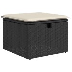 vidaXL Set mobilier grădină perne 8 piese negru, poliratan/lemn acacia vidaXL Set mobilier grădină perne 8 piese negru, poliratan/lemn acacia