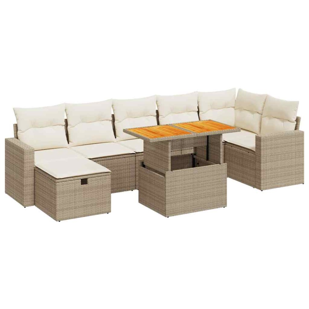 vidaXL Set canapele de grădină cu perne 5 piese bej poliratan/acacia