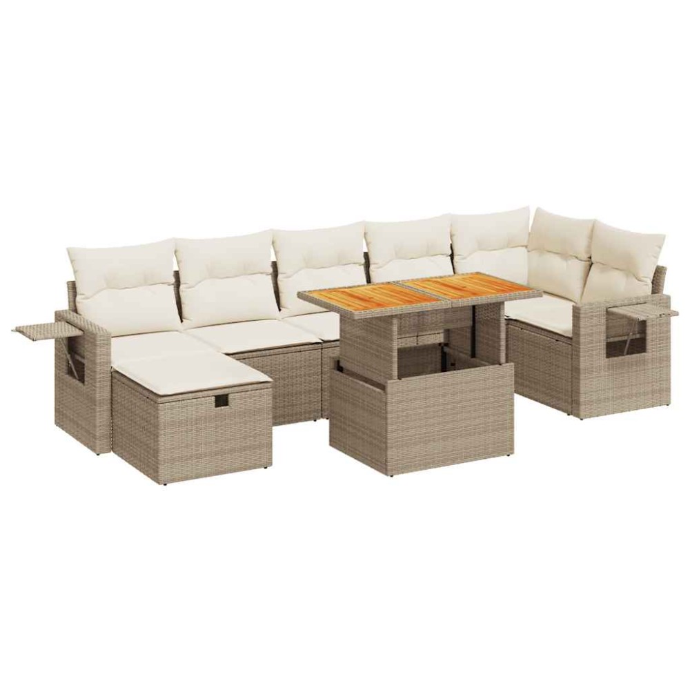 vidaXL Set canapele de grădină cu perne 5 piese bej poliratan/acacia