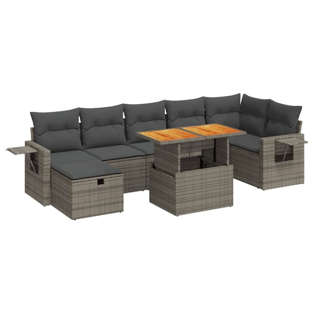 vidaXL Set canapea de grădină cu perne, 5 piese, poliratan/lemn acacia