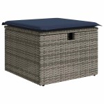 vidaXL Set mobilier grădină perne 9 piese gri poliratan/lemn acacia vidaXL Set mobilier grădină perne 9 piese gri poliratan/lemn acacia
