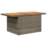 vidaXL Set mobilier grădină perne 9 piese gri poliratan/lemn acacia vidaXL Set mobilier grădină perne 9 piese gri poliratan/lemn acacia