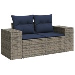 vidaXL Set mobilier grădină perne 6 piese negru poliratan/lemn acacia vidaXL Set mobilier grădină perne 6 piese negru poliratan/lemn acacia