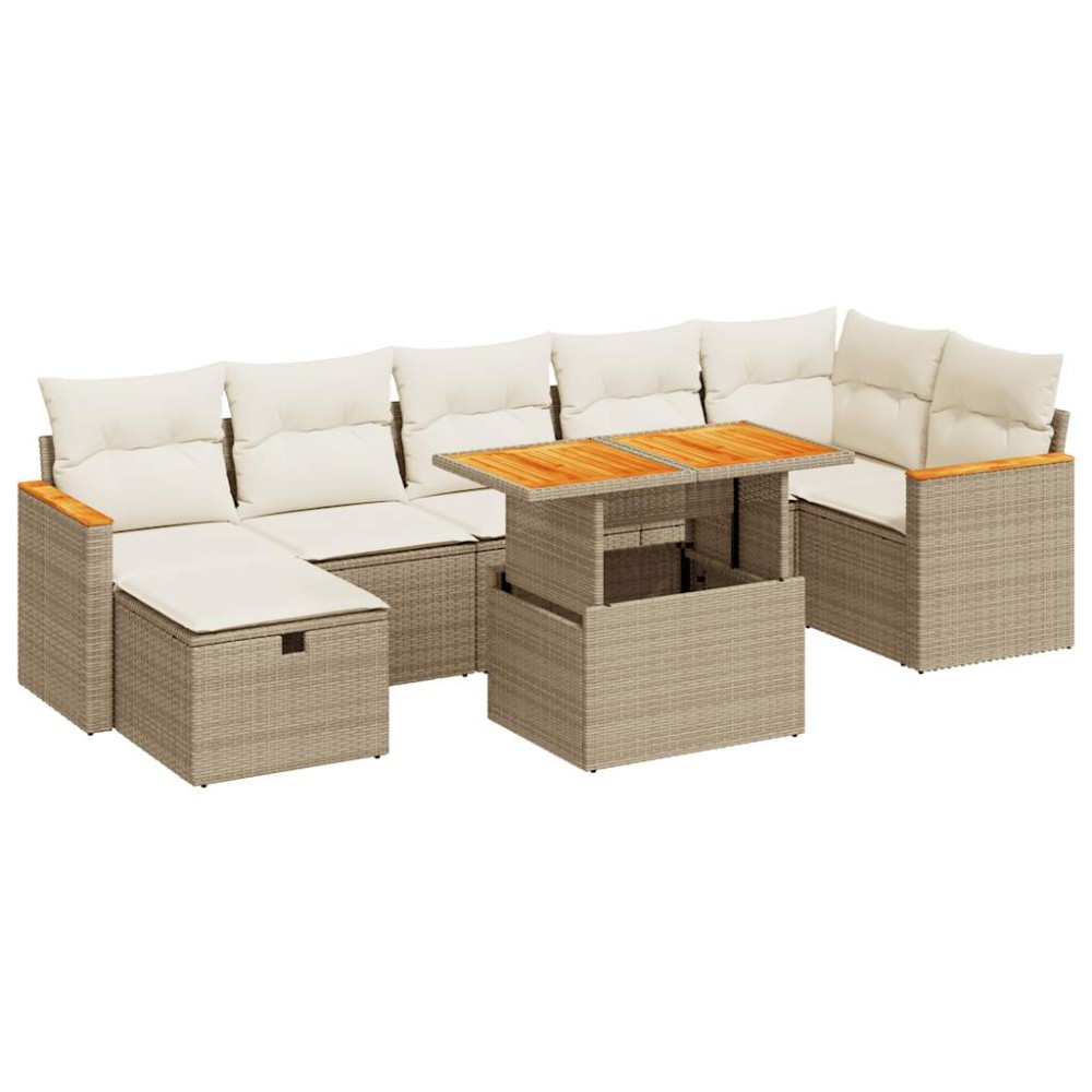 vidaXL Set canapele de grădină cu perne, 5 piese, bej, poliratan