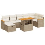 vidaXL Set canapele de grădină cu perne, 5 piese, bej, poliratan