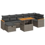 vidaXL Set canapea de grădină cu perne, 5 piese, gri, poliratan vidaXL Set canapea de grădină cu perne, 5 piese, gri, poliratan