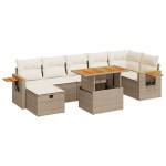 vidaXL Set canapele de grădină cu perne, 5 piese, bej, poliratan