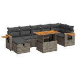 vidaXL Set canapea de grădină cu perne, 5 piese, gri, poliratan vidaXL Set canapea de grădină cu perne, 5 piese, gri, poliratan