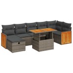 vidaXL Set canapea de grădină cu perne, 5 piese, gri, poliratan vidaXL Set canapea de grădină cu perne, 5 piese, gri, poliratan