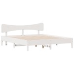 vidaXL Cadru de pat fără saltea, alb, 160x200 cm, lemn masiv pin vidaXL Cadru de pat fără saltea, alb, 160x200 cm, lemn masiv pin