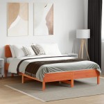 vidaXL Cadru de pat fără saltea, maro ceruit 140x200 cm lemn masiv pin vidaXL Cadru de pat fără saltea, maro ceruit 140x200 cm lemn masiv pin