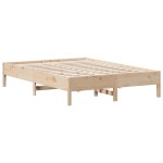 vidaXL Cadru de pat fără saltea, 135x190 cm, lemn masiv de pin