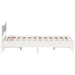 vidaXL Cadru de pat fără saltea, alb, 135x190 cm, lemn masiv de pin vidaXL Cadru de pat fără saltea, alb, 135x190 cm, lemn masiv de pin