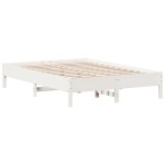 vidaXL Cadru de pat fără saltea, alb, 120x190 cm, lemn masiv pin