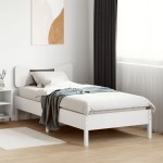 vidaXL Cadru de pat fără saltea, alb, 75x190 cm, lemn masiv de pin
