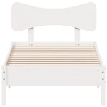 vidaXL Cadru de pat fără saltea, alb, 75x190 cm, lemn masiv de pin