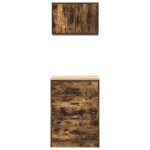 vidaXL Dulapuri de garaj 2 buc Lemn prelucrat de stejar afumat