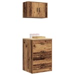 vidaXL Dulapuri de garaj 2 buc Lemn vechi Lemn prelucrat