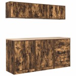 vidaXL Dulapuri de garaj 6 buc Lemn prelucrat de stejar afumat