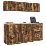 vidaXL Dulapuri de garaj 6 buc Lemn prelucrat de stejar afumat