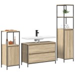 vidaXL Set mobilier baie, 3 piese, stejar sonoma, lemn prelucrat vidaXL Set mobilier baie, 3 piese, stejar sonoma, lemn prelucrat
