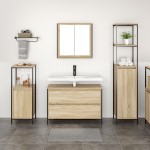 vidaXL Set mobilier baie, 3 piese, stejar sonoma, lemn prelucrat vidaXL Set mobilier baie, 3 piese, stejar sonoma, lemn prelucrat