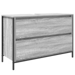 vidaXL Set mobilier baie, 3 piese, gri sonoma, lemn prelucrat vidaXL Set mobilier baie, 3 piese, gri sonoma, lemn prelucrat