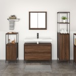 vidaXL Set mobilier baie, 3 piese, stejar maro, lemn prelucrat vidaXL Set mobilier baie, 3 piese, stejar maro, lemn prelucrat