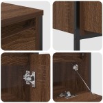 vidaXL Set mobilier baie, 3 piese, stejar maro, lemn prelucrat vidaXL Set mobilier baie, 3 piese, stejar maro, lemn prelucrat