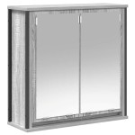 vidaXL Set mobilier de baie, 2 piese, gri sonoma, lemn prelucrat vidaXL Set mobilier de baie, 2 piese, gri sonoma, lemn prelucrat