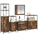 vidaXL Set de mobilier pentru baie cu ușă 5 pcs Maro 76.5 x 35 x 95 cm