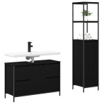 Set de mobilier pentru baie 2 piese vidaXL din lemn ingineresc, stejar negru Set de mobilier pentru baie 2 piese vidaXL din lemn ingineresc, stejar negru