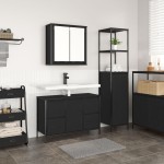 Set de mobilier pentru baie 2 piese vidaXL din lemn ingineresc, stejar negru Set de mobilier pentru baie 2 piese vidaXL din lemn ingineresc, stejar negru